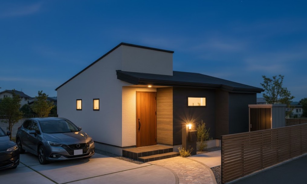 朝日町B　夜外観パース